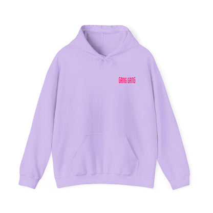 Gang Gang Fighting Girl Hoodie | Anime Girl Group Graphic, Pink Text