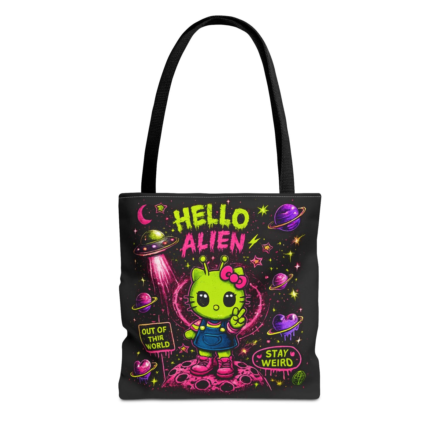 Hello Alien kawaii alien character Tote Bag |