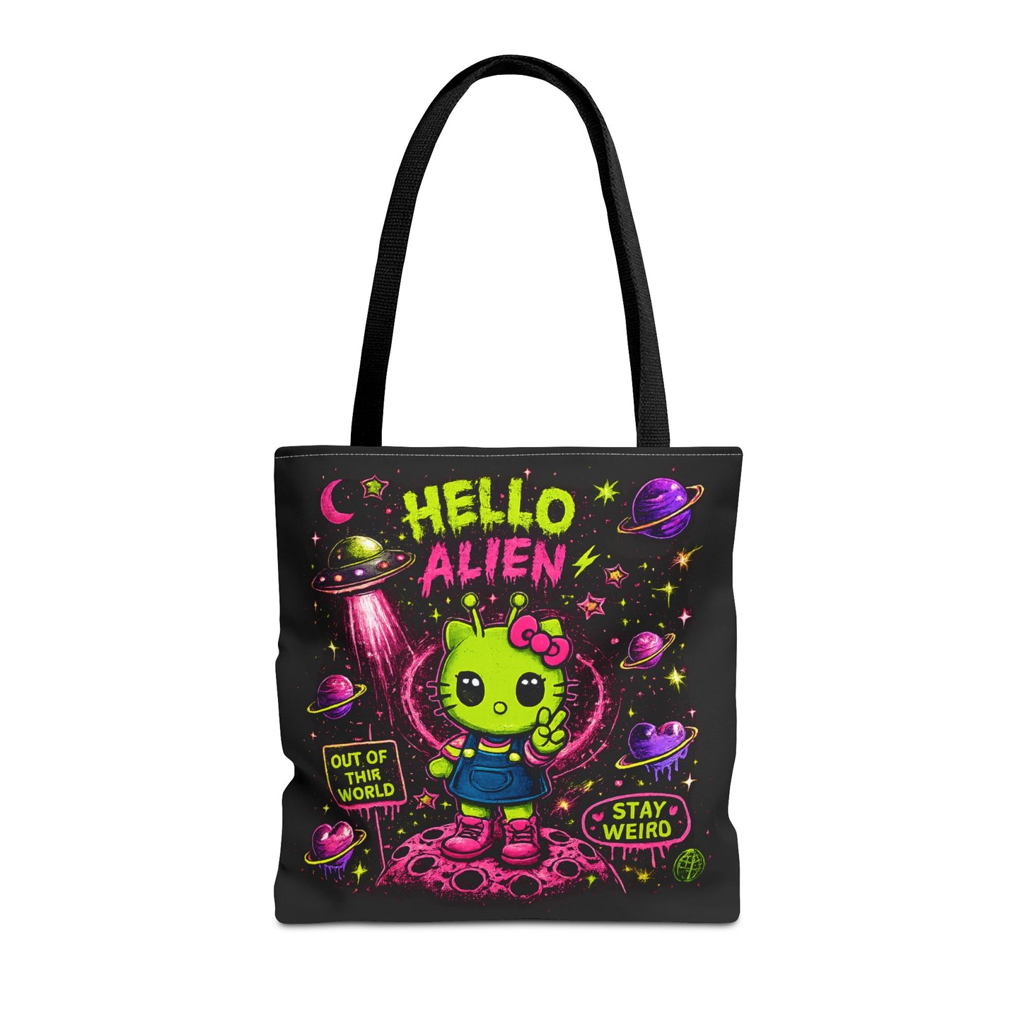 Hello Alien kawaii alien character Tote Bag |