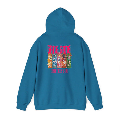 Gang Gang Fighting Girl Hoodie | Anime Girl Group Graphic, Pink Text