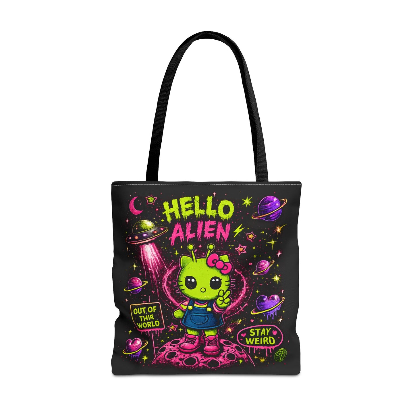 Hello Alien kawaii alien character Tote Bag |