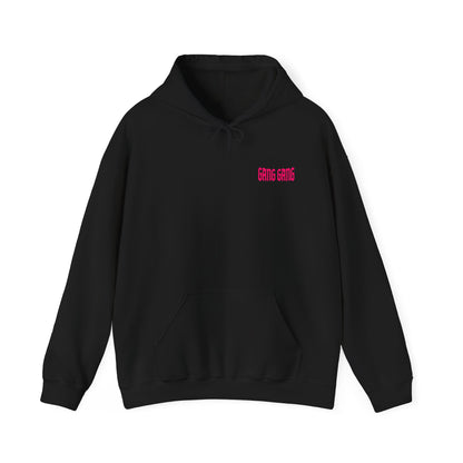 Gang Gang Fighting Girl Hoodie | Anime Girl Group Graphic, Pink Text
