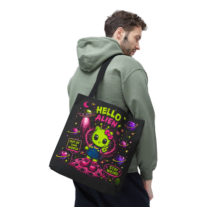 Hello Alien kawaii alien character Tote Bag |
