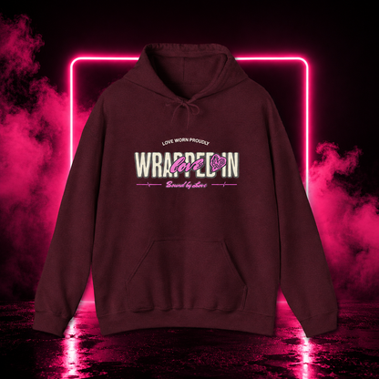 Wrapped in Love Hooded Sweatshirt — Cozy Aesthetic Graphic Hoodie