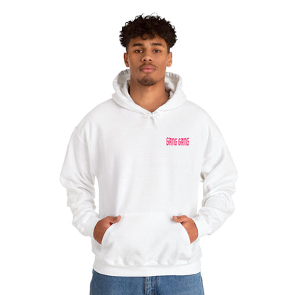 Gang Gang Fighting Girl Hoodie | Anime Girl Group Graphic, Pink Text