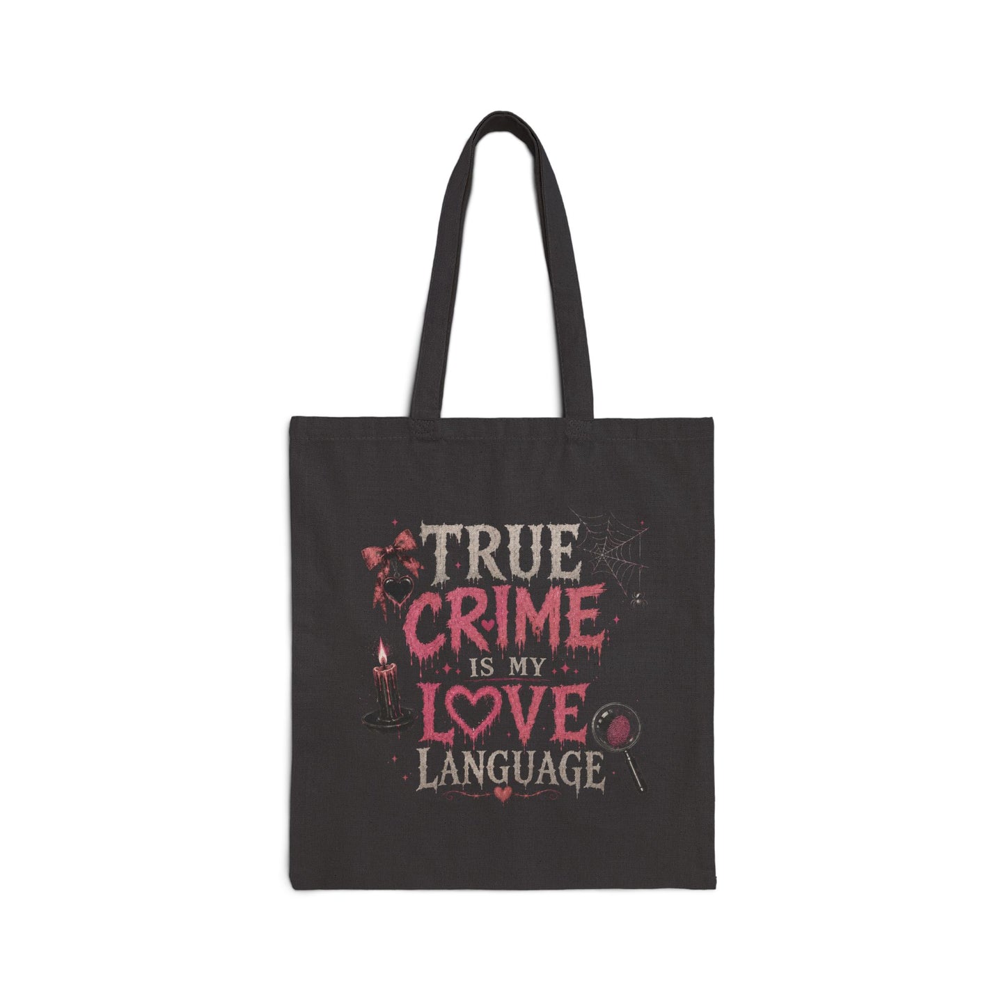 True Crime Tote Bag — Obsessed with Murder Mysteries Graphic