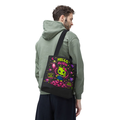 Hello Alien kawaii alien character Tote Bag |