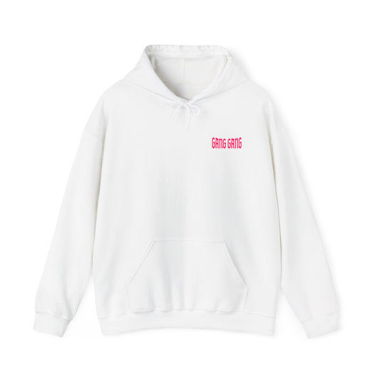 Gang Gang Fighting Girl Hoodie | Anime Girl Group Graphic, Pink Text