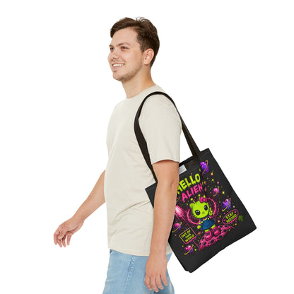 Hello Alien kawaii alien character Tote Bag |
